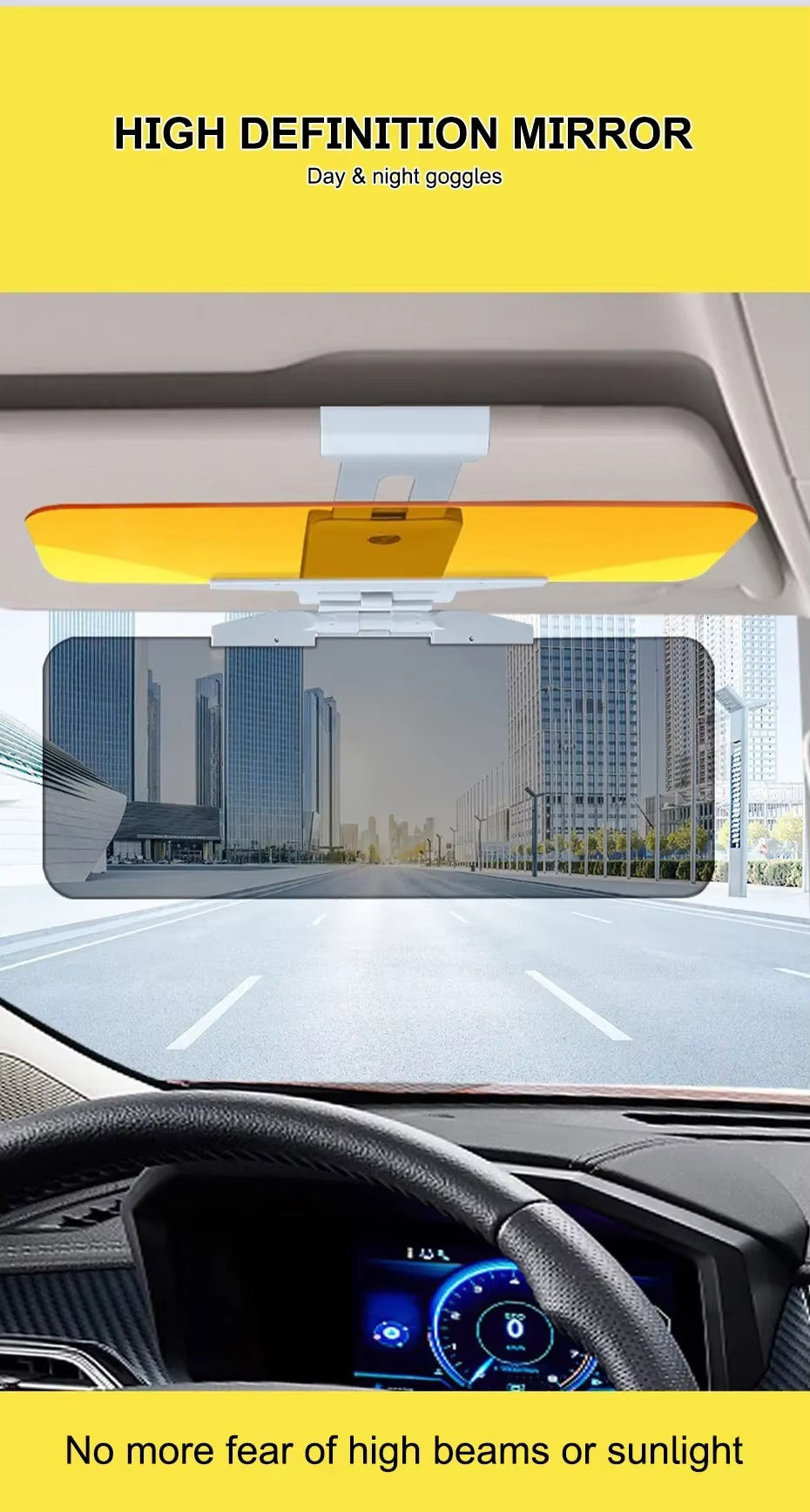 🔆 Visera Solar Polarizada 2 en 1 para Auto – Protección Antideslumbrante Día 🌞 y Noche 🌙