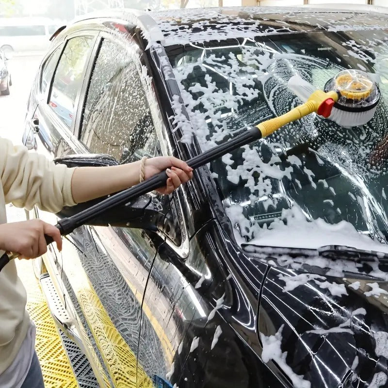 🚗 Kit de Limpieza para Auto 360° – Cepillo Giratorio con Espuma en Aerosol 🧼✨