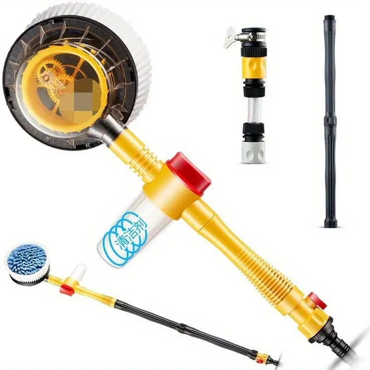 🚗 Kit de Limpieza para Auto 360° – Cepillo Giratorio con Espuma en Aerosol 🧼✨
