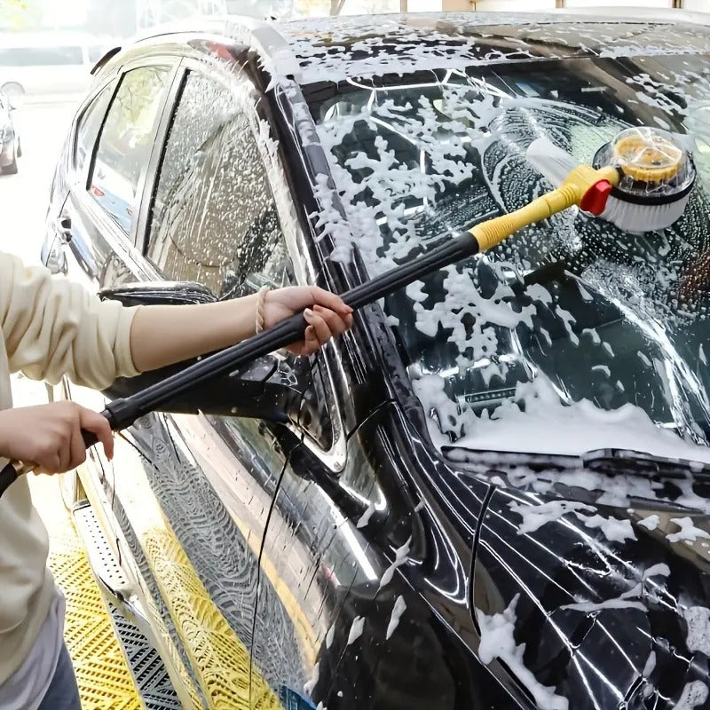 🚗 Kit de Limpieza para Auto 360° – Cepillo Giratorio con Espuma en Aerosol 🧼✨