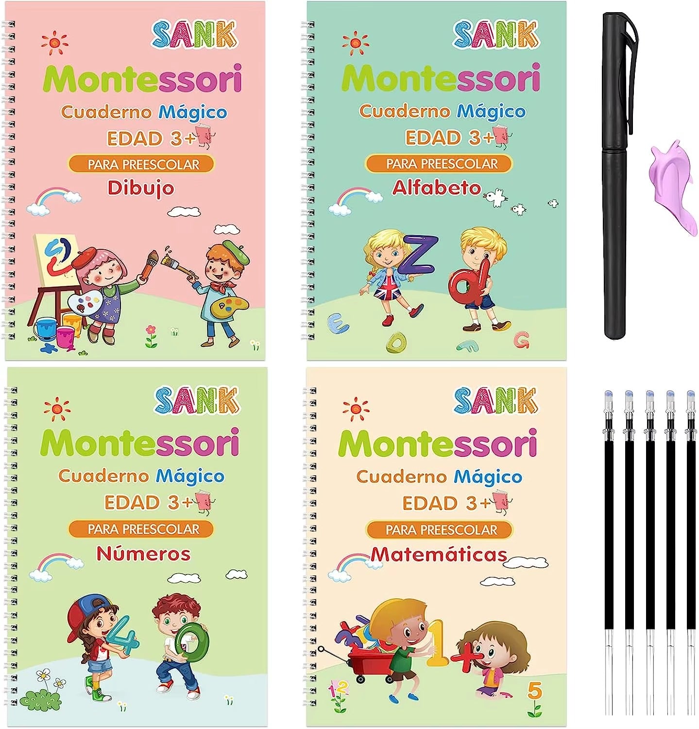 📖 Pack Cuadernos de Caligrafía Mágica – Aprende Jugando con Tinta que Desaparece ✍️