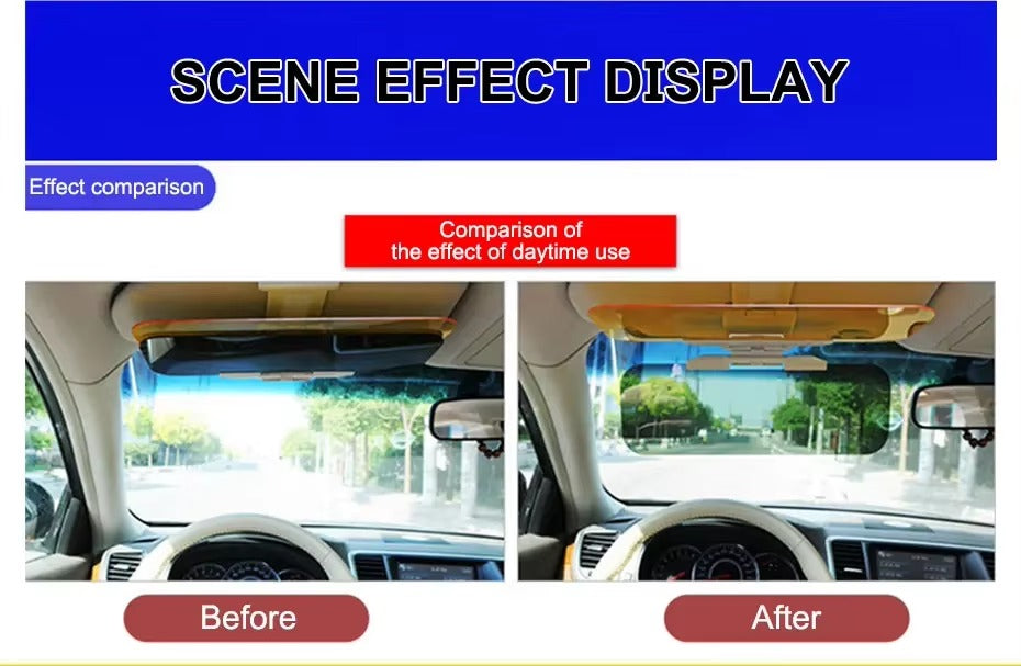 🔆 Visera Solar Polarizada 2 en 1 para Auto – Protección Antideslumbrante Día 🌞 y Noche 🌙