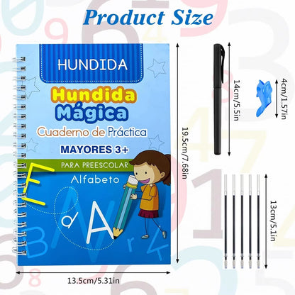 📖 Pack Cuadernos de Caligrafía Mágica – Aprende Jugando con Tinta que Desaparece ✍️