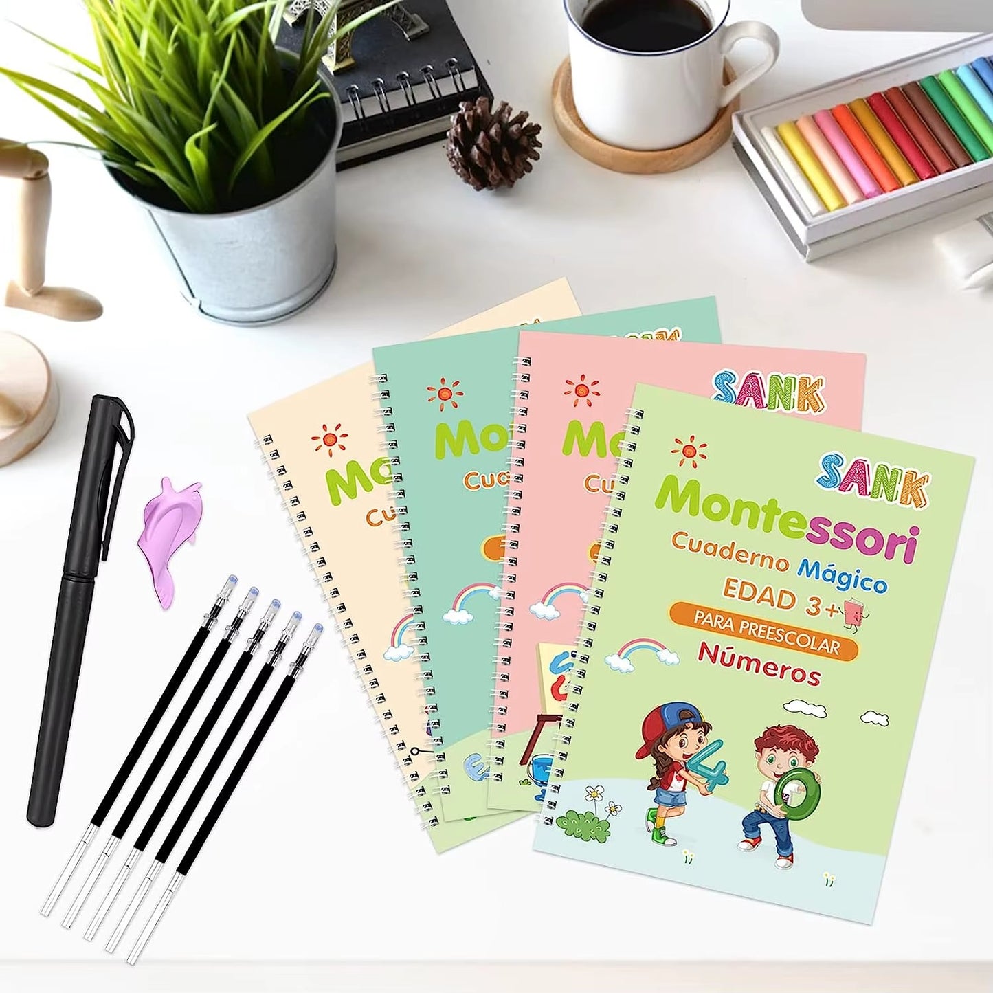 📖 Pack Cuadernos de Caligrafía Mágica – Aprende Jugando con Tinta que Desaparece ✍️